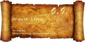 Oravik Ilona névjegykártya